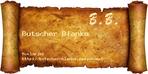 Butscher Blanka névjegykártya
